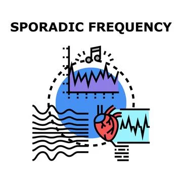 Sporadic frequency concept illustrating irregular rhythms Stock Illustration