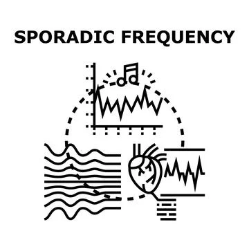 Sporadic frequency concept illustrating irregular rhythms Stock Illustration
