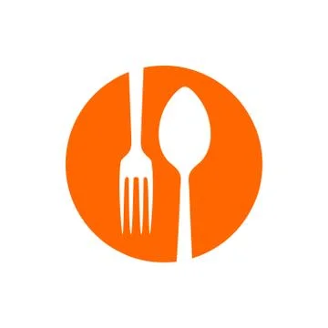 Spork Negative Spoon Fork Restaurant Circle Icon Stock Illustration