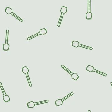 Spork titanium ultralight line vector seamless pattern Stock Illustration