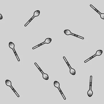 Spork titanium ultralight vector seamless pattern イラスト素材
