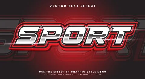 Sport 3d editable Text Effect Template Stock Illustration