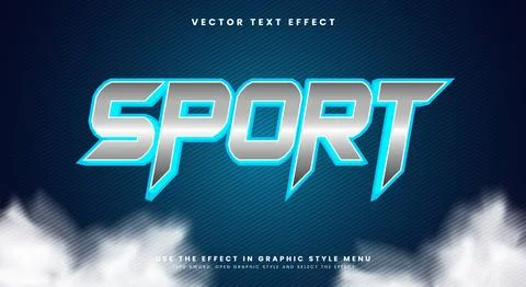 Sport 3d editable Text Effect Template Stock Illustration