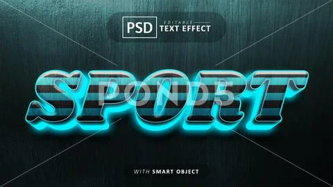 Sport 3d text effect editable PSD-Vorlage