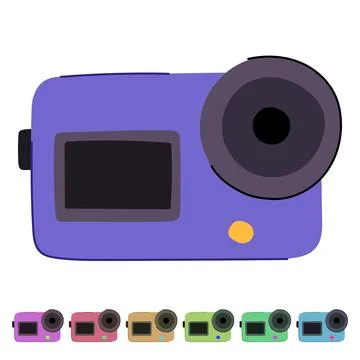 Sport action camera vector cartoon graphic Stock Illustration
