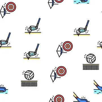 Sport Active Competitive Game Vector Seamless Pattern Illustrazione stock