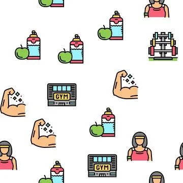 Sport Active Competitive Game Vector Seamless Pattern Stock Illustration