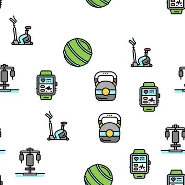 Sport Active Competitive Game Vector Seamless Pattern Stock Illustration