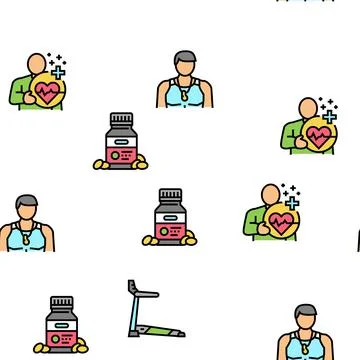 Sport Active Competitive Game Vector Seamless Pattern Stock Illustration