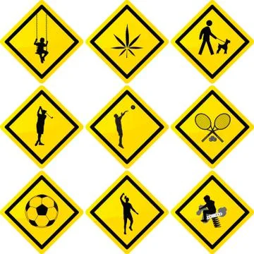 Sport and recreation signs Stock Illustration