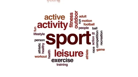 Sport animated word cloud, text design animation. Stock Footage 79765822