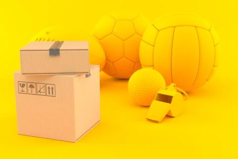 Sport background with stack of boxes 스톡 일러스트