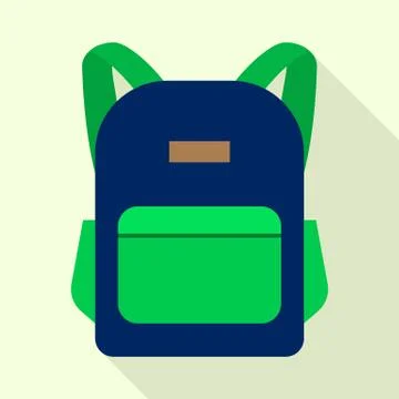 Sport backpack icon, flat style Stockillustratie