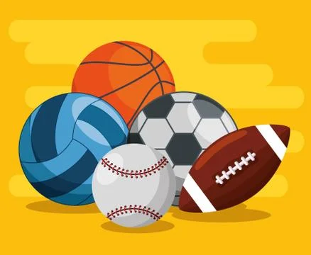 Sport balls pattern background Illustrazione stock