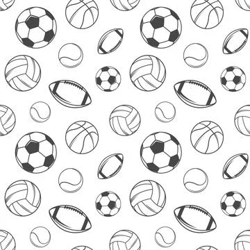Sport Balls Seamless Pattern Stock Illustration