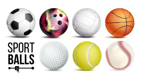 Sport Balls Set Vector. Isolated Illustration Stock Illustration