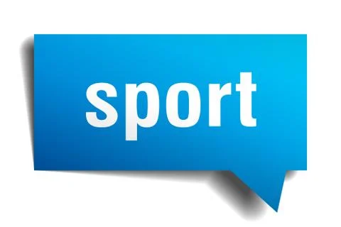 Sport blue 3d speech bubble Stock Illustration