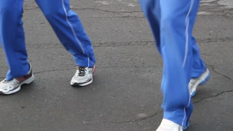 Sport blue pants Stock Footage 147100733