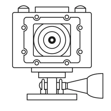 Sport camera, action camera isolated on white background. Stock Illustration
