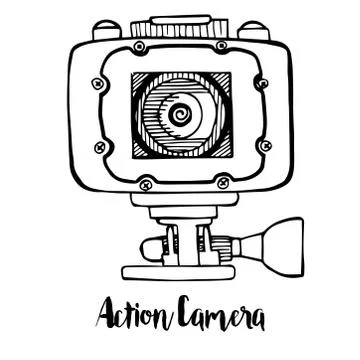 Sport camera, action camera isolated on white background. Vector illustration Stock Illustration