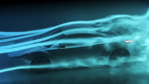 Sport Car aerodynamics testing inside wind tunnel. Stock Footage 88277988
