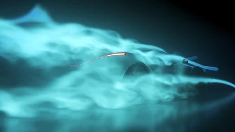 Sport Car aerodynamics testing inside wind tunnel. Stock Footage