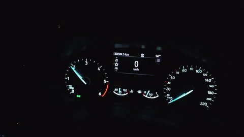Sport Car Dashboard Instruments, Odometer Speedometer Tachometer, 4K 스톡 동영상 144611269