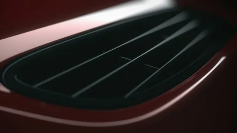 Sport car details. Lights, Air Intake, Mirrors, Spoiler Close-up. Stock Footage