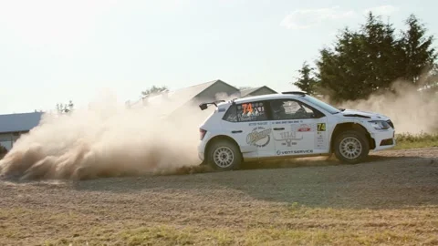 Sport car drifting - rally car drifting - slow motion Stock Footage 157374553