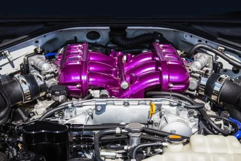 Sport car engine Stock Photos