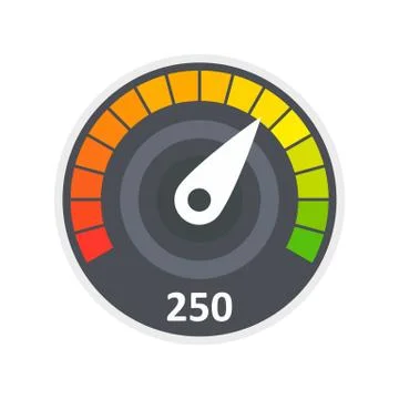 Sport car speedometer icon, flat style Stock Illustration