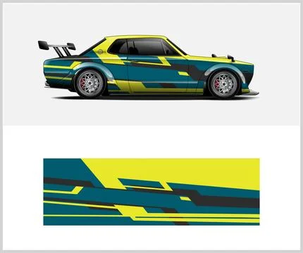 Sport car wrap design vector sport car decal wrap design vector Illustrazione stock