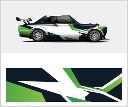 Sport car wrap design vector sport car decal wrap design vector Stock-Illustration