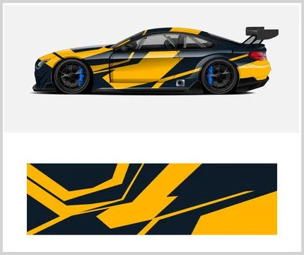 Sport car wrap design vector sport car decal wrap design vector Stock Illustration