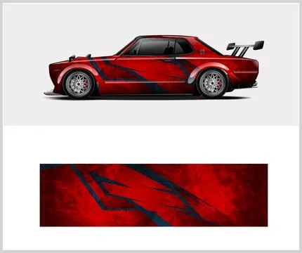 Sport car wrap design vector sport car decal wrap design vector Stock Illustration