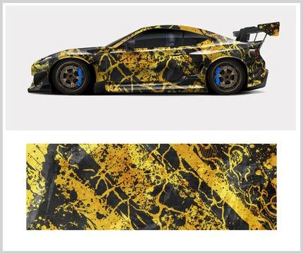 Sport car wrap design vector sport car decal wrap design vector Stock Illustration