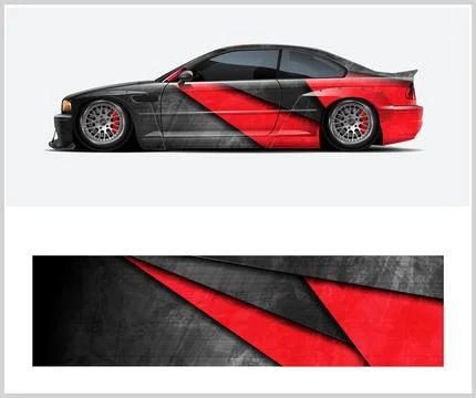 Sport car wrap design vector sport car decal wrap design vector Stock Illustration
