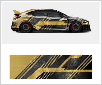 Sport car wrap design vector sport car decal wrap design vector Stock Illustration