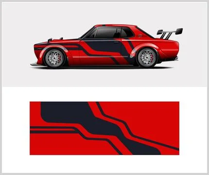 Sport car wrap design vector sport car decal wrap design vector イラスト素材