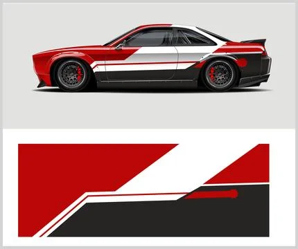 Sport car wrap design vector sport car decal wrap design vector Stock Illustration