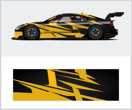 Sport car wrap design vector sport car decal wrap design vector Stock Illustration