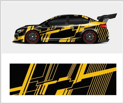 Sport car wrap design vector sport car decal wrap design vector Stock Illustration