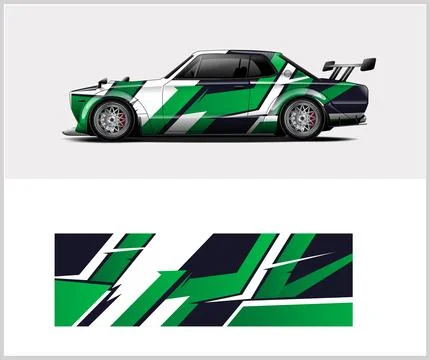 Sport car wrap design vector sport car decal wrap design vector Stock Illustration
