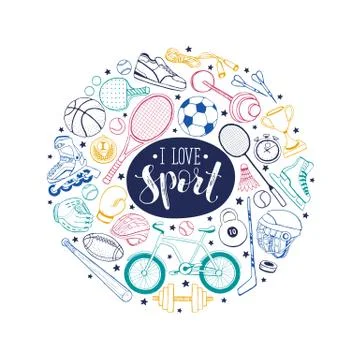 Sport Circle Comosition Stock Illustration