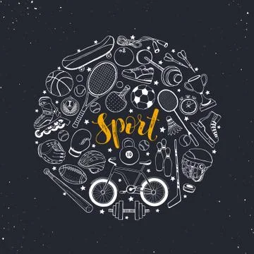 Sport Circle Comosition Stock Illustration