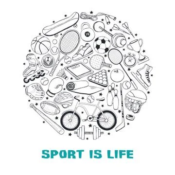 Sport Circle Comosition Stock Illustration