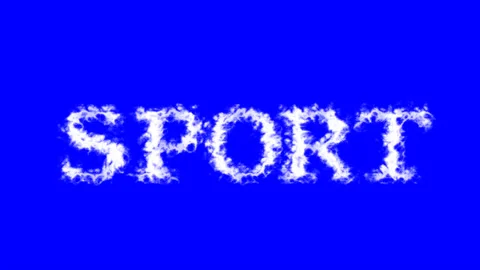 Sport cloud text effect blue isolated background Stock Footage 138721966