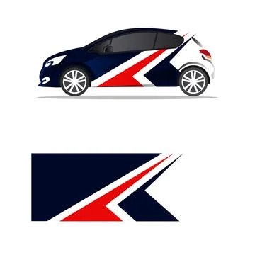Sport decal sticker wrap with sharp lines for livery design and brand identit Stock Illustration