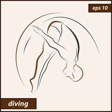 Sport. Diving Stock Illustration