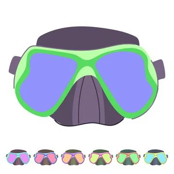 Sport diving mask vector cartoon graphic Illustrazione stock
